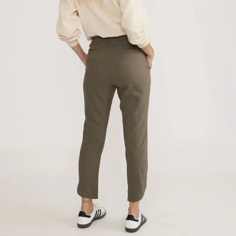 Marine Layer Allison Trouser Pants in Dusty Olive Green, size XS - Picture 2 of 11